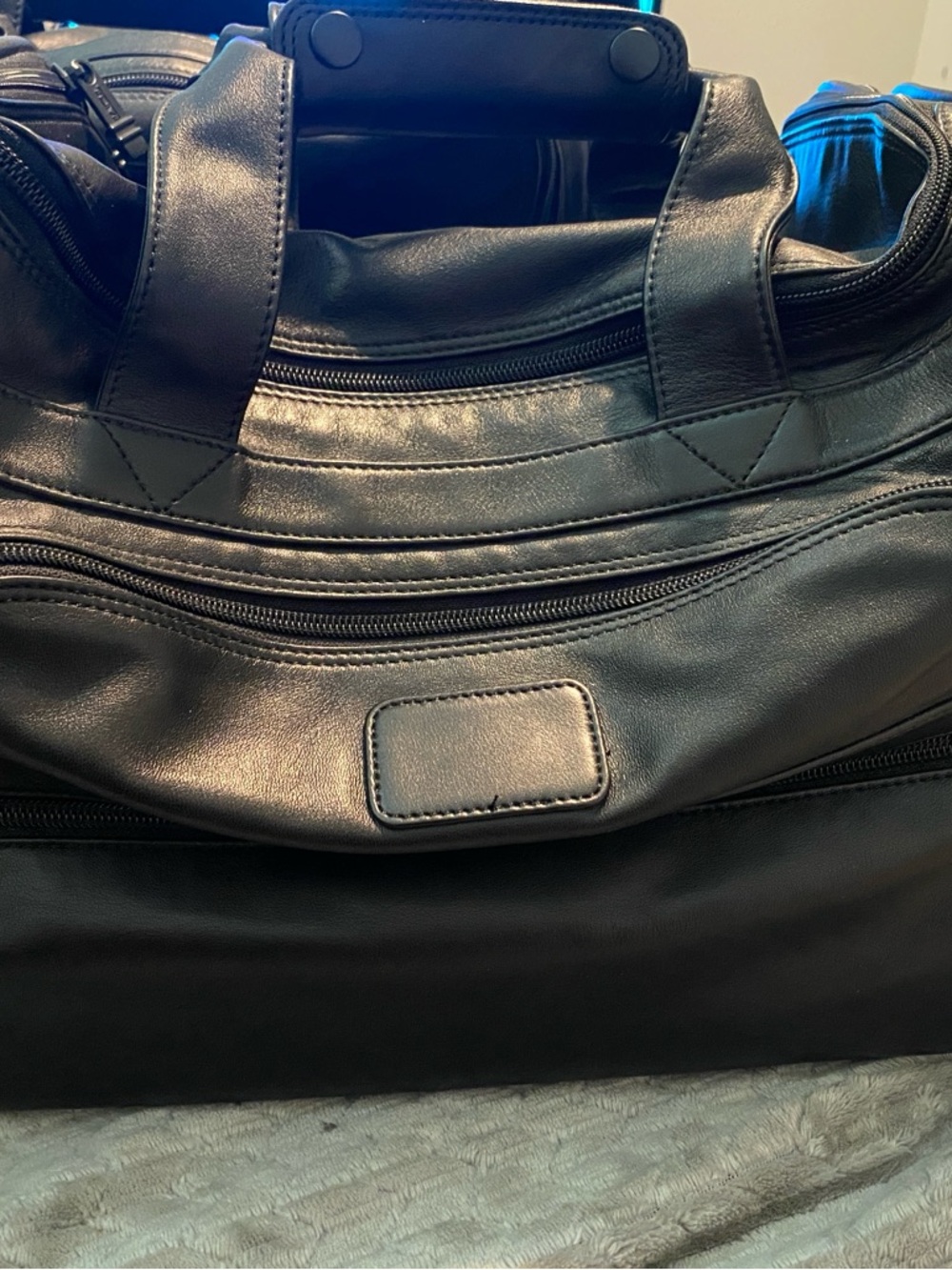 Tumi Men's Alpha Black Leather Weekender Bag - Classic Travel Carryall